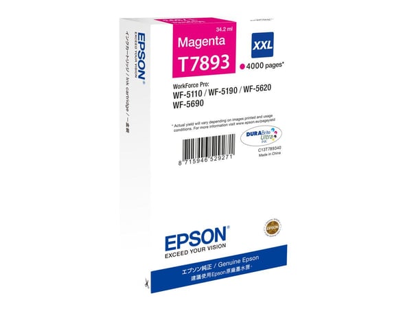 Epson Ink Cartridge XXL Magenta, Erittäin (Super) korkea värintuotto, Väriainepohjainen muste, 1 kpl