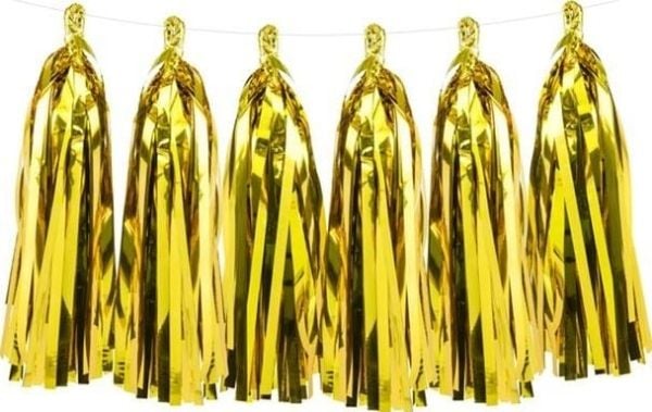 PartyDeco TG1-019M-KARTON, Garland, Gull, 1,5 m, 50 stykker