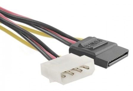 Qoltec - Strømforsyningsadapter - SATA strøm (hun) til 4-PIN intern strøm (han) - 20 cm
