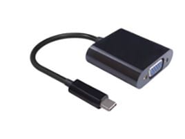MicroConnect - Extern videoadapter - USB-C - VGA - svart