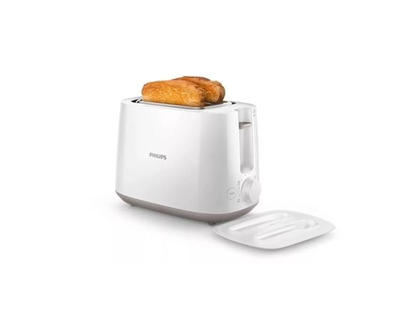 Philips Daily Collection HD2582 - Brødrister - 2 skive - 2 Spor - hvit