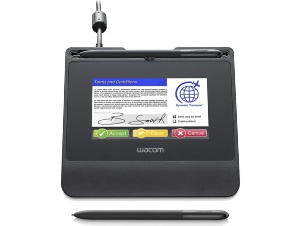 Wacom STU-540 - Signaturterminal m/ LCD-skjerm - 10,8 x 6,5 cm - elektromagnetisk - kabling - seriell, USB 2.0 - svart