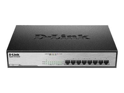 D-Link DGS 1008MP - Switch - ikke-styrt - rackmonterbar - PoE (140 W)