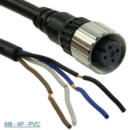 Schneider Electric XZCPV0941L5, 5 m, M8, Hunstik, Grå, Polyvinylklorid (PVC), -25 - 80 °C