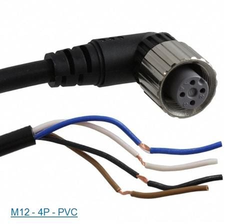 Anturikaapeli PVC M12 M12 4-nastainen naaras kulmikas 10 metriä XZCPV1241L10 XZCPV1241L10