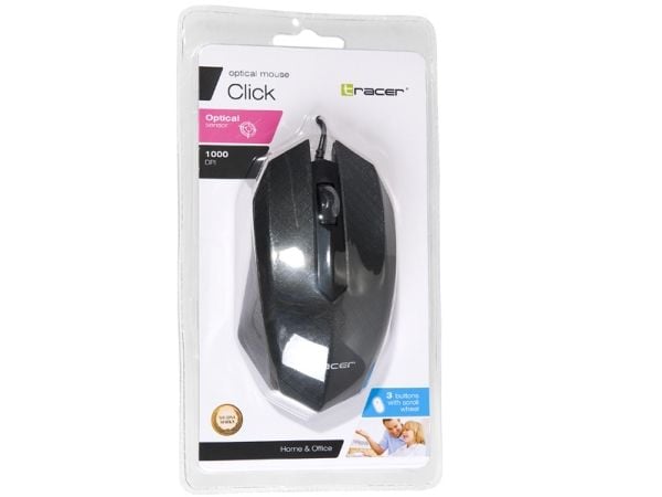 Tracer Click - Mus - optisk - 3 knapper - kablet - USB