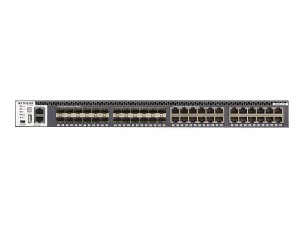 NETGEAR M4300-24X24F - Switch - L3 - Styrt - 24 x 10/100/1000/10000 + 24 x 10 Gigabit SFP+ - front til bakside-luftflyt - rackmonterbar