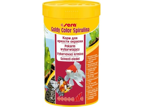 Sera Goldy Color Spirulina Nature 250 ml, pelletit - ruokaa kultakaloille