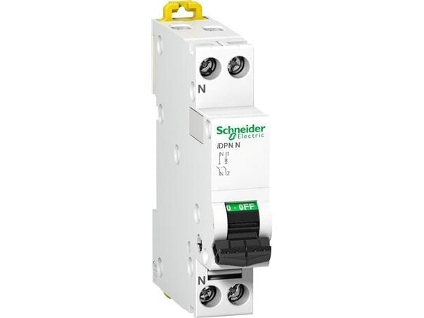 SCHNEIDER ELECTRIC Automaattisulake iDPNN 1-napainen+Null 1AMono C-ominaisuus 6/10kA 230VLeveys 18mm