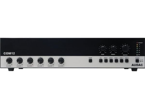 Audac COM12MK2 - Mixerförstärkare - drivna - 6 kanaler - 120 Watt - kan monteras i rack