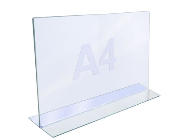 TWIN AGENDA Acrylic Display A4, T-Stand Horizontal