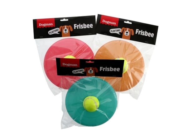 DOGMAN Dog Toy Frisbee med tennisball 22cm