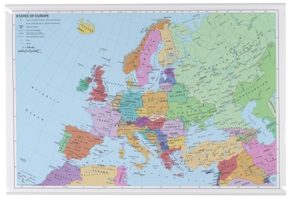 Plakat Europakort 97x67 cm lamineret