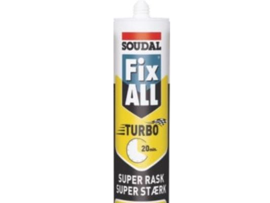 Montagelim Fix ALL Turbo Hvid 290ml patron, højkvalitets en-komponent lim-fuge baseret på SMX-Polymer