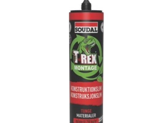 SOUDAL Montagelim til tunge materialer som mursten, sten, træ mv. Baseret på 80% genanvendte materialer både i indhold og emballage.