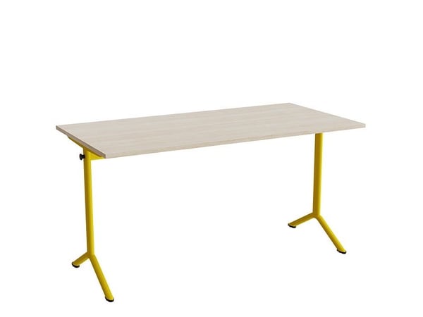 Bord Atlas 1130, 1400x700mm, lyddæmpende eg højtrykslaminat, grønt stel