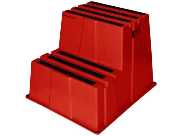 TWINCO TWIN 6700 - Safety step - 2 trinn - arbeidshøyde: 0.5 m - polyetylen med høy tetthet - rød