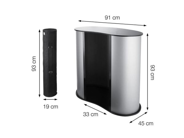 Messeudstyr, Twinco Twin, 900x490x930mm Disk Inkl. hylde, hvid