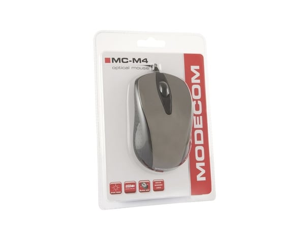ModeCom MC-M4 - Mus - optisk - 3 knapper - kablet - USB - mørk grå