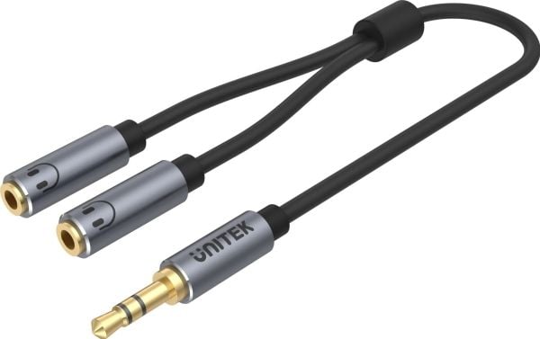 Unitek - Audioadapter - mini-phone stereo 3.5 mm hann til mini-phone stereo 3.5 mm hunn - 20 cm