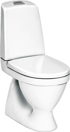 GUSTAVSBERG Nautic toilet model 5500L med skjult S-lås, duoskyl 2/4 liter, uden sæde samt lav skylleknap