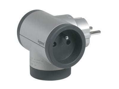 Legrand Sukamasis splitter 2x2P+Z, USB A+C - aluminio/grafito