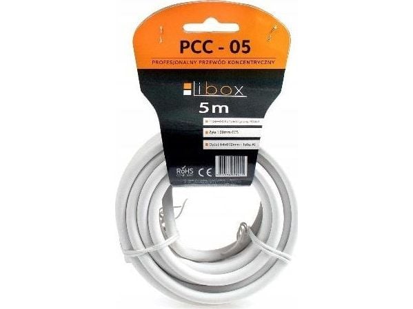 Libox antennkabel 5 m vit (PCC05)