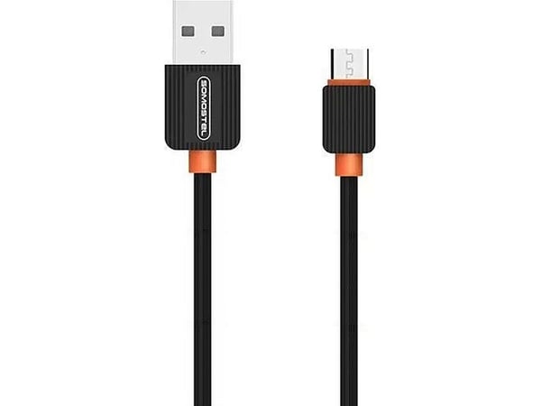 Somostel USB-A - microUSB kaapeli 1 m musta (28260)