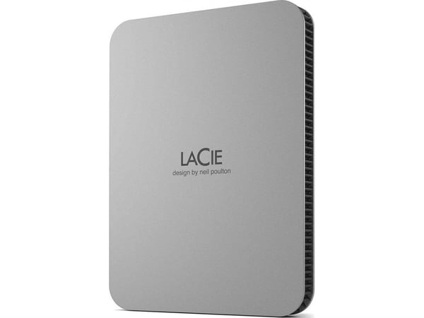 LaCie Mobile Drive STLP5000400 - Harddisk - 5 TB - ekstern (bærbar) - USB 3.2 Gen 1 (USB-C kontakt) - månesølv