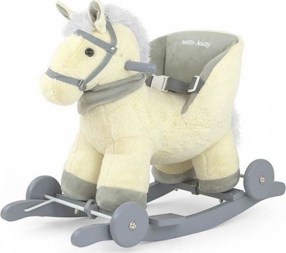 Milly Mally Polly vipp-/liten hest med melodi og hjul sandfarget