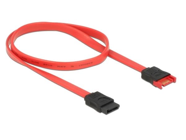Delock - SATA-forlengelseskabel - Serial ATA 150/300/600 - SATA (hann) til SATA (hunn) - 50 cm - rød