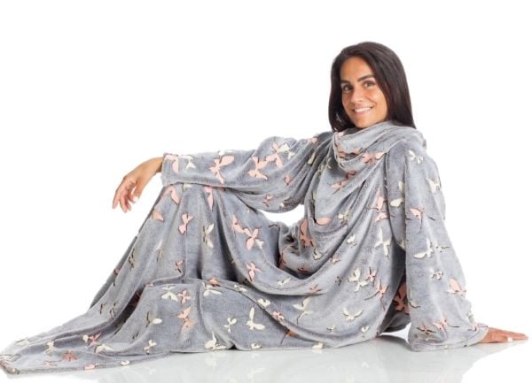 KANGURU Deluxe Glow Butterfly Plaid ja peitto 140 x 180 cm