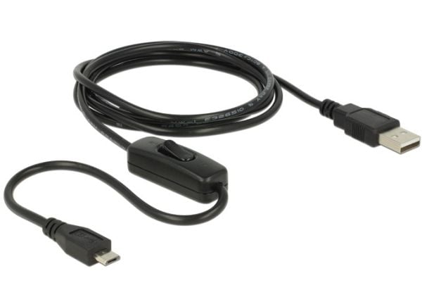 Delock - USB-kabel - Micro-USB type B (kun strøm) (hann) til USB (kun strøm) (hann) - 1.5 m - svart