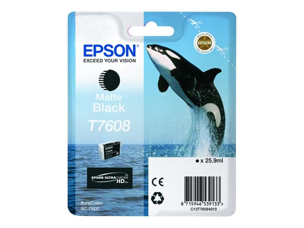 Epson T7608 mattamusta, Väriainepohjainen muste, 25,9 ml, 1 kpl