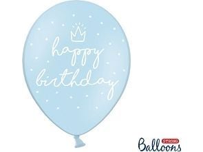 PartyDeco SB14P-244-011-6, Toy balloon, Latex, Blå, Bursdag, Oval, 30 cm
