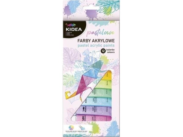 Derform AKRYYLIMAALI 12KOL 12ML PASTELLI TUBISSA DERF KIDEA Derform AKRYYLIMAALI 12KOL 12ML PASTELLI TUBISSA DERF KIDEA