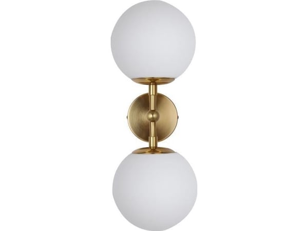 Vegglampe Light Prestige gull Dorado LP-002/2W, glasskule i molekylglass