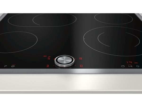 Neff T16BT76N0 - Keramisk komfyrtopp - 4 plater - Nisje - bredde: 56 cm - dybde: 49 cm - med pynt av rustfritt stål - svart