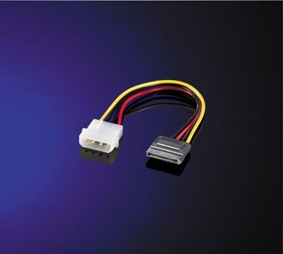 ROLINE 11.03.1055, 0,15 m, Molex (4-pin), SATA 15-pin, Hankjønn, Hunkjønn, Sort, Rød, Hvit, Gult