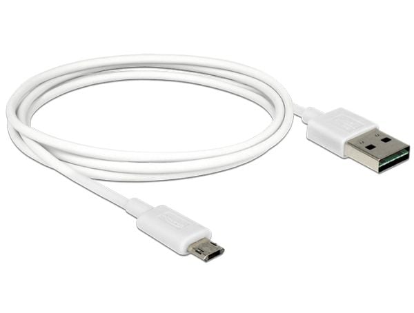 DeLOCK 84807, 1 m, USB A, Micro-USB B, USB 2.0, 0,48 Gbit/s, Valkoinen