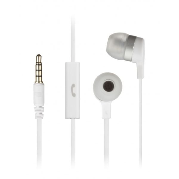 KitSound Mini - Ørepropper med mikrofon - i øret - kablet - 3,5 mm jakk - hvit