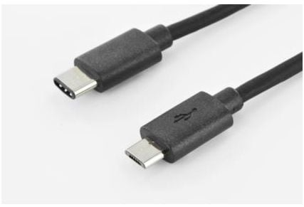 ASSMANN - USB-kabel - mikro-USB typ B (hane) till USB-C (hane) - USB 2.0 - 1.8 m - formpressad - svart