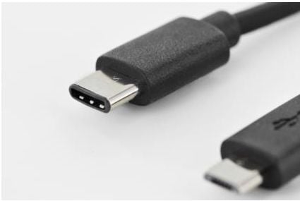 ASSMANN - USB-kabel - mikro-USB typ B (hane) till USB-C (hane) - USB 2.0 - 1.8 m - formpressad - svart