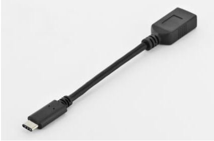 ASSMANN - USB-kaapeli - USB Type A (naaras) - USB-C (uros) - USB 3.0 - 15 cm - muotoiltu - musta