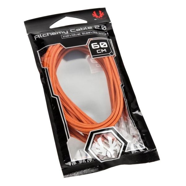 BitFenix Alchemy 2.0 - Strømkabel - 60 cm - flertrådet - oransje (en pakke 5)