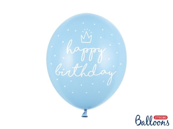 PartyDeco SB14P-244-011-6, Toy balloon, Lateksi, Sininen, Syntymäpäivä, Ovaali, 30 cm