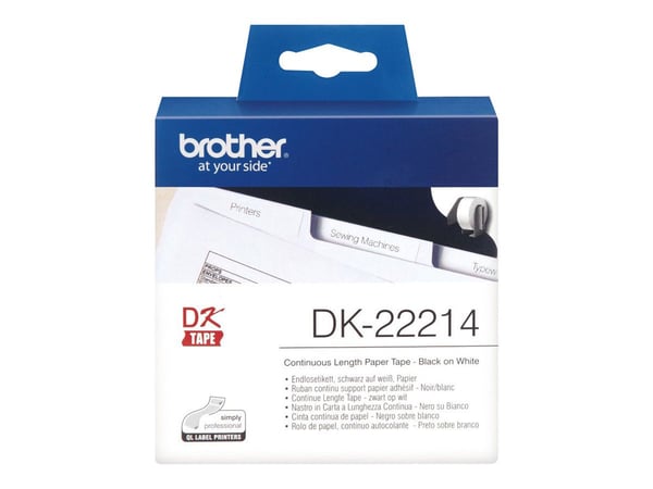 Brother DK-22214 - Hvit - Rull (1,2 cm x 30,5 m) termisk papir - for Brother QL-1050, QL-500, QL-550, QL-560, QL-570, QL-600, QL-650, QL-710, QL-72...