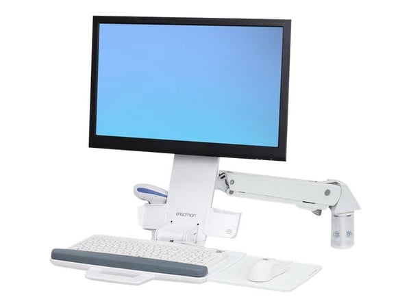 Ergotron StyleView Sit-Stand Combo - Monteringssett (leddarm, tastaturbakke) - for LCD-skjerm / PC-utstyr - aluminium, kvalitetsplast - hvit - skje...