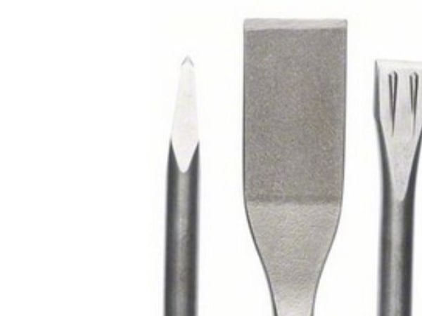 Bosch - Meiselsett - for betong, flis, forsterket betong, murstein - flat, spiss, spade - 3 deler - SDS-plus - lengde: 260 mm, 250 mm