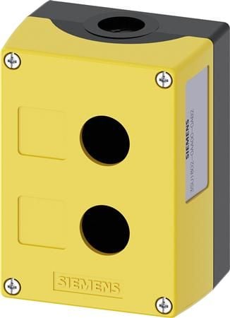SIEMENS Enclosure til command devices 22 mm, rund, Hus; plastik, Top; Grå, 2 command punkter plastik, Uddybning til etiketter, Ikke udstyret